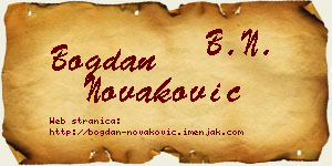 Bogdan Novaković vizit kartica